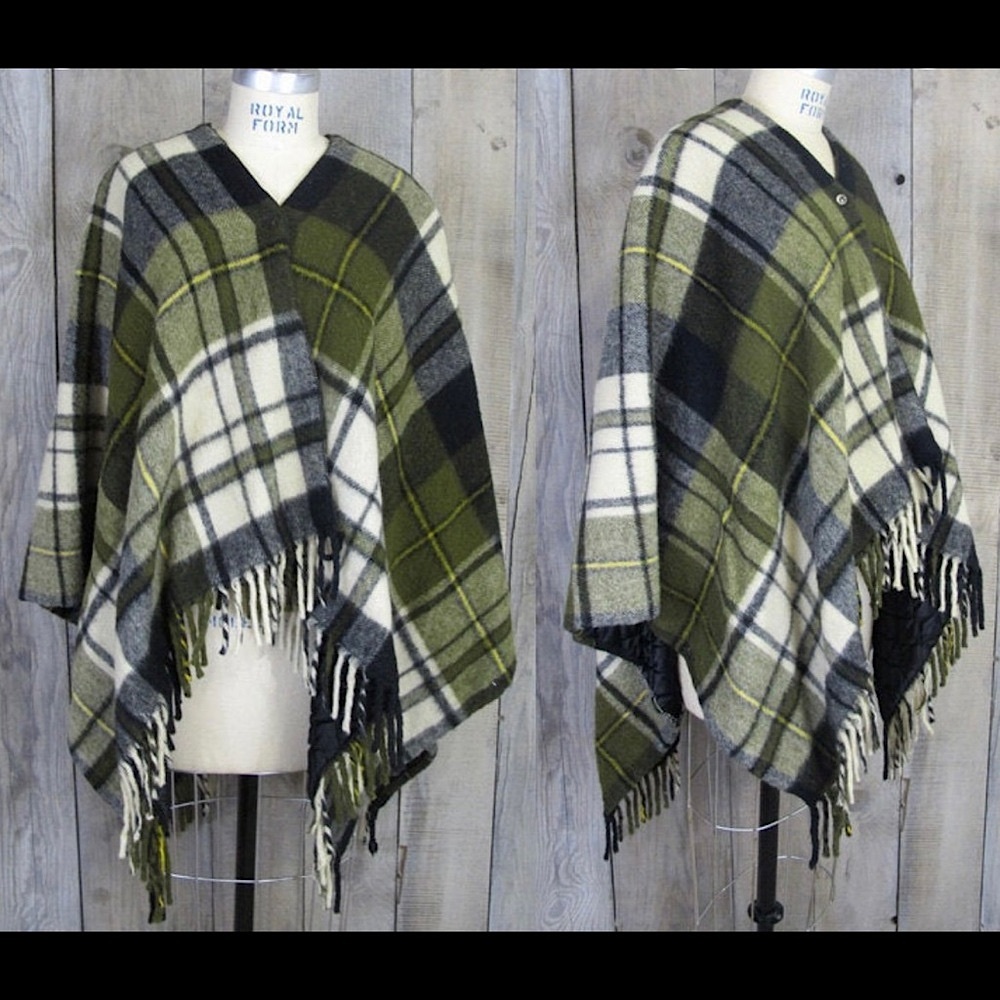 Woolrich Royal Forn Tartan Cape or Wrap coat / vintage